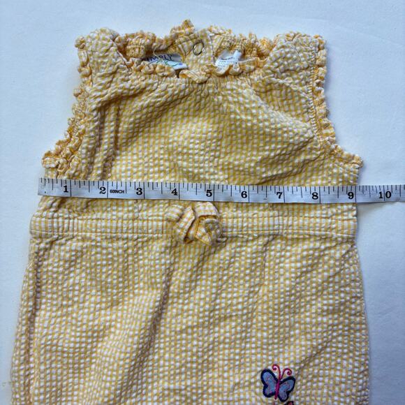 Vintage Seersucker Flower + Butterfly Romper 6-9 months - Picture 4 of 6